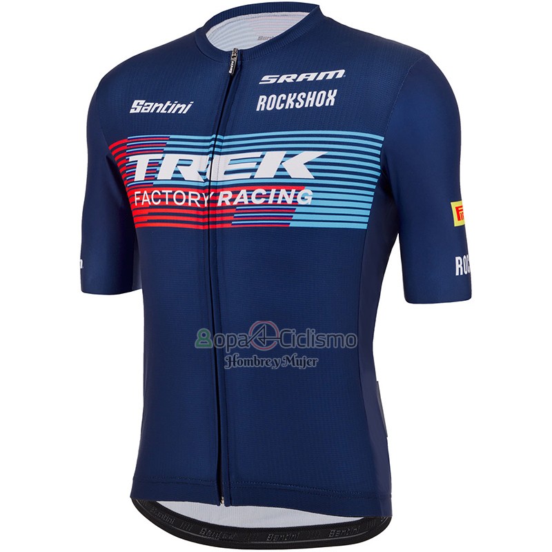 Trek Factory Racing Ropa Ciclismo Culotte Corto 2023 Hombre Mangas Cortas Azul